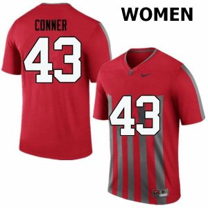 NCAA Ohio State Buckeyes Women's #43 Nick Conner Throwback Nike Football College Jersey EWZ6345JK